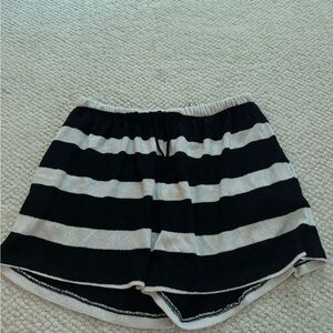 Zara Black and White Striped Athletic Shorts